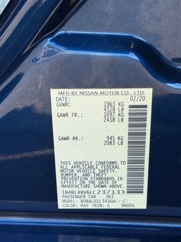 2020 Nissan Altima 2.5 S