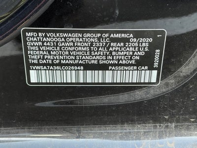 2020 Volkswagen Passat 2.0T SE