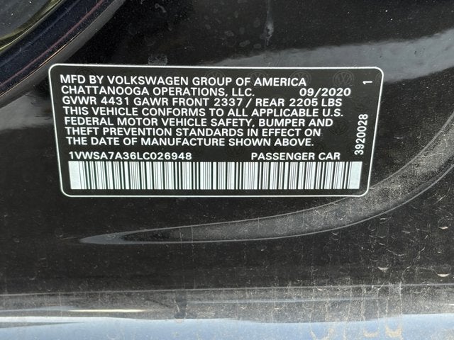 2020 Volkswagen Passat 2.0T SE