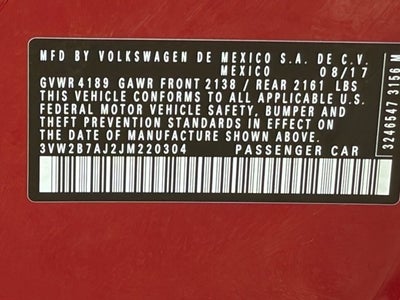 2018 Volkswagen Jetta 1.4T S
