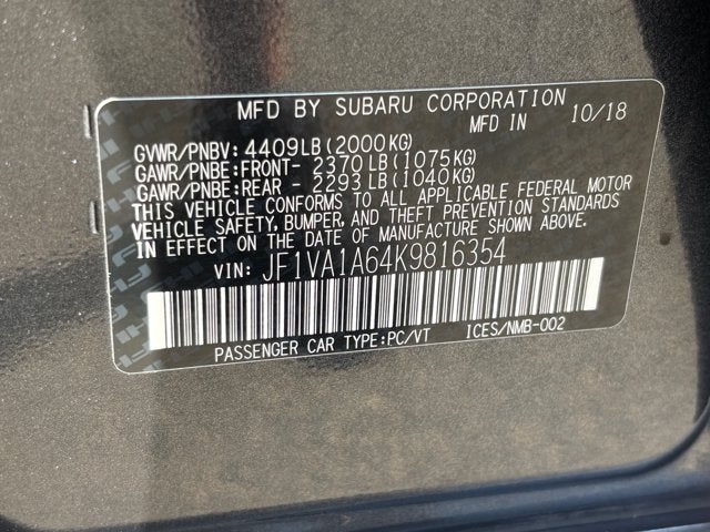 2019 Subaru WRX 2.0T