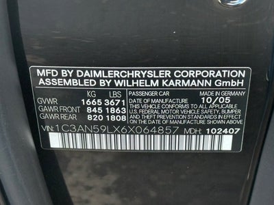 2006 Chrysler Crossfire 2dr Cpe