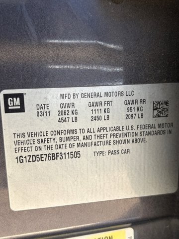 2011 Chevrolet Malibu LT w/2LT