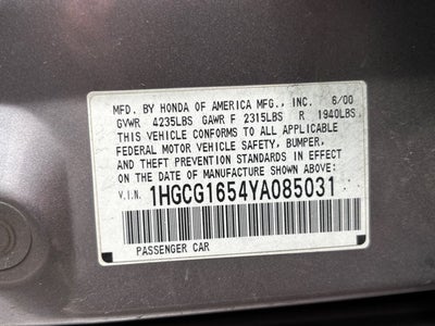 2000 Honda Accord Sdn EX w/Leather