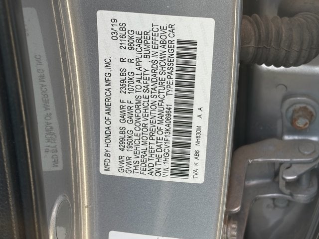 2019 Honda Accord Sedan LX 1.5T