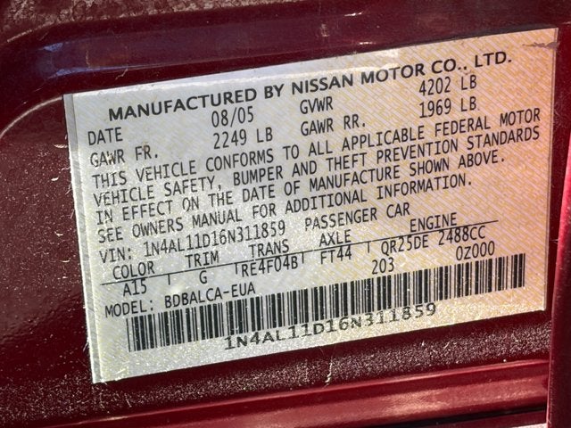 2006 Nissan Altima 2.5 S