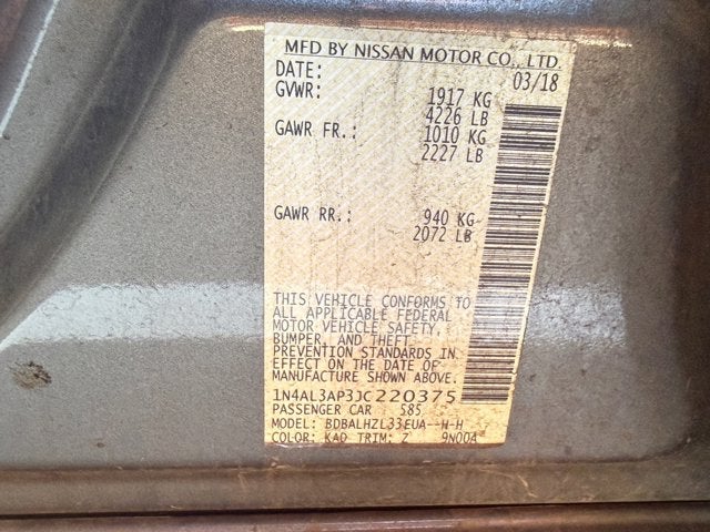 2018 Nissan Altima 2.5 SR