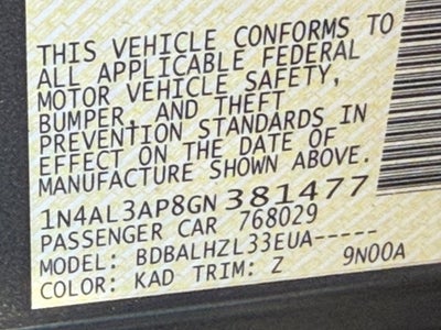 2016 Nissan Altima 2.5 SR