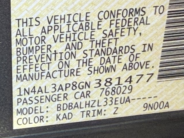 2016 Nissan Altima 2.5 SR