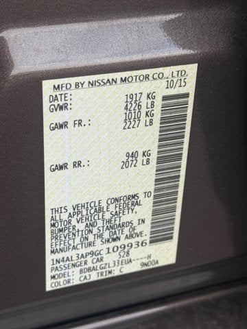 2016 Nissan Altima 2.5 S