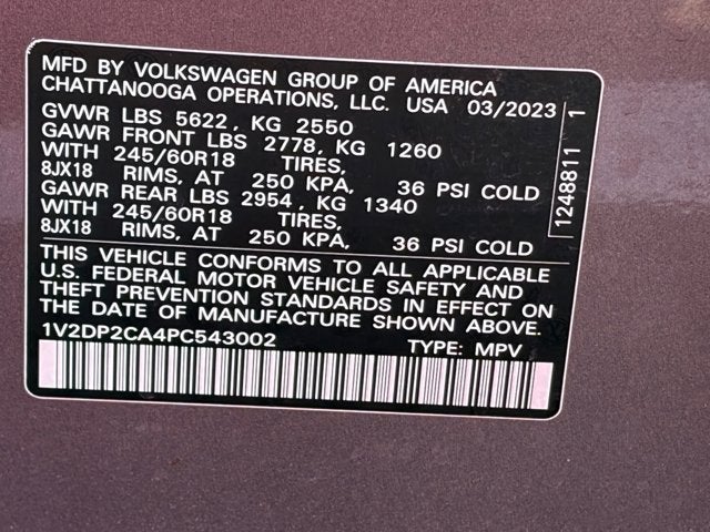 2023 Volkswagen Atlas 2.0T SE