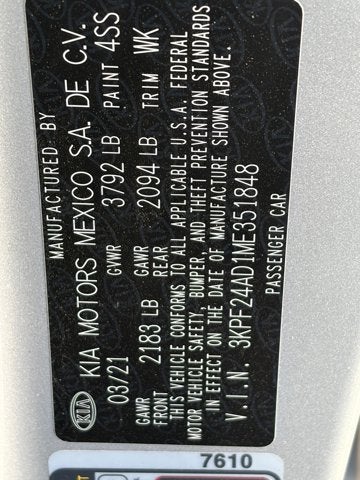 2021 Kia Forte LXS