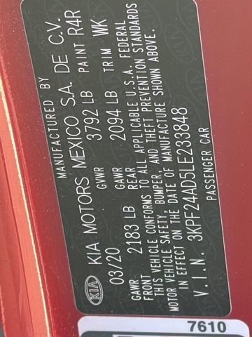 2020 Kia Forte LXS