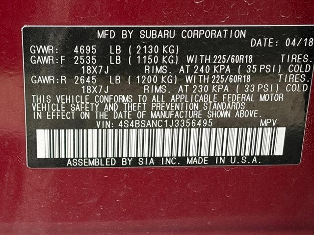 2018 Subaru Outback Limited