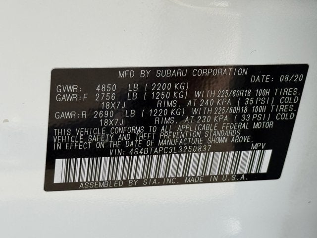 2020 Subaru Outback Touring