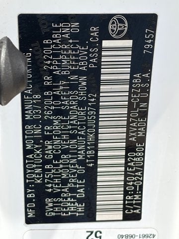 2018 Toyota Camry Base