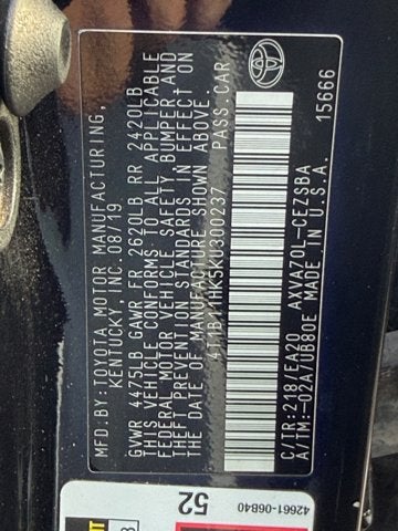 2019 Toyota Camry Base