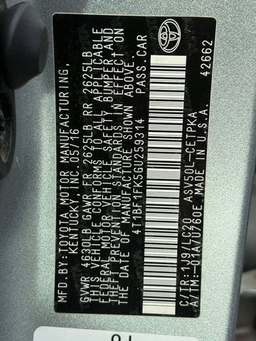 2016 Toyota Camry Base