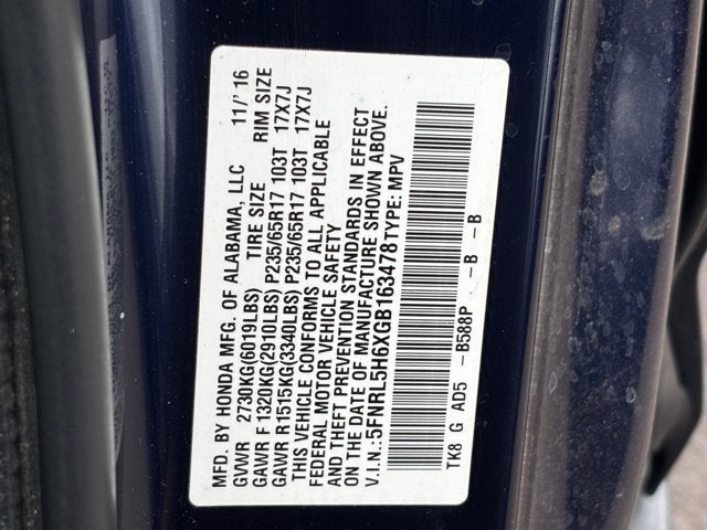 2016 Honda Odyssey EX-L