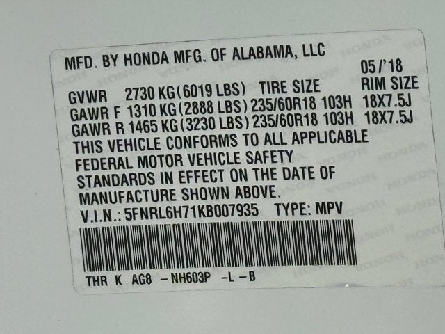 2019 Honda Odyssey Base