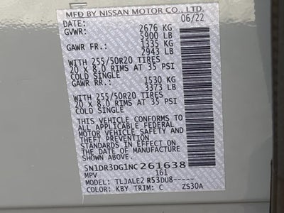 2022 Nissan Pathfinder Platinum