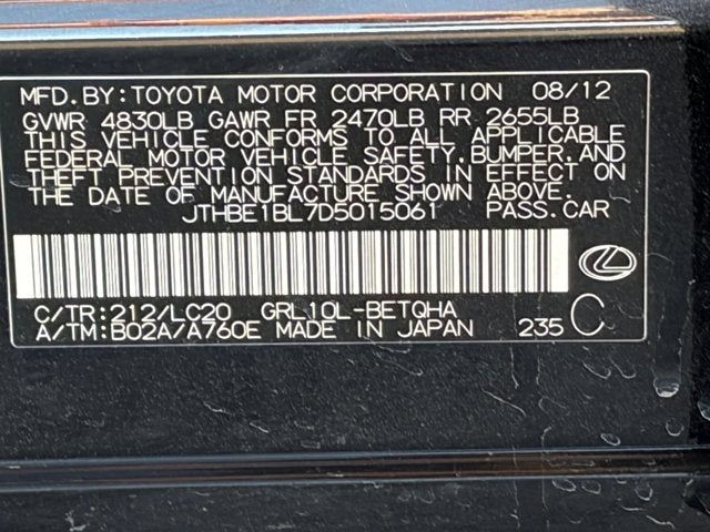 2013 Lexus GS 350 4dr Sdn RWD