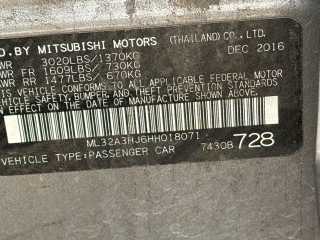 2017 Mitsubishi Mirage ES