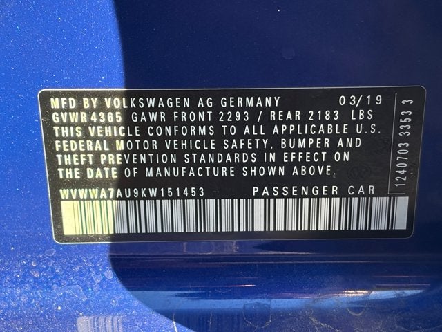 2019 Volkswagen Golf R 2.0T Manual w/DCC/Nav
