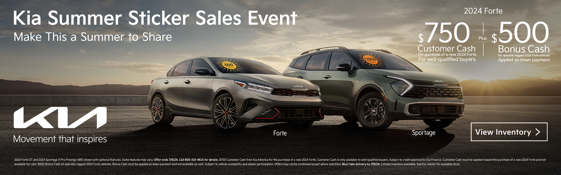 2024 Forte Customer Cash Sticker Sales Event Offer