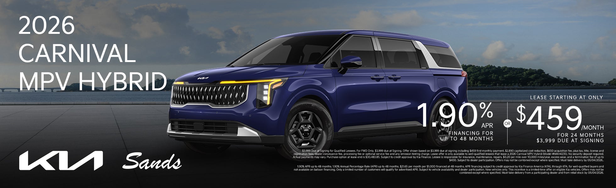 2026 Carnival MPV Hybrid Finance & Lease Offer