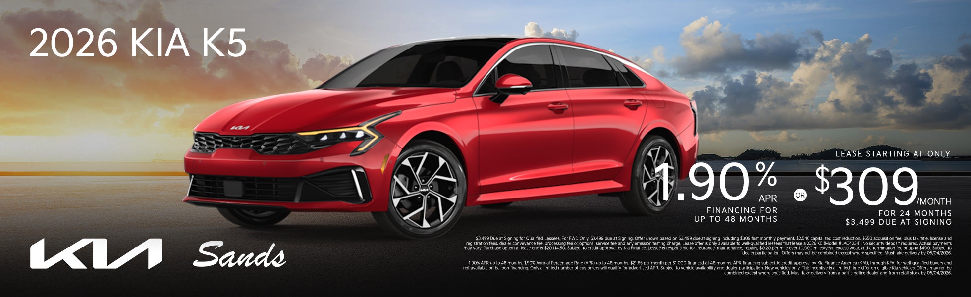 2026 Kia K5 Finance & Lease Offer