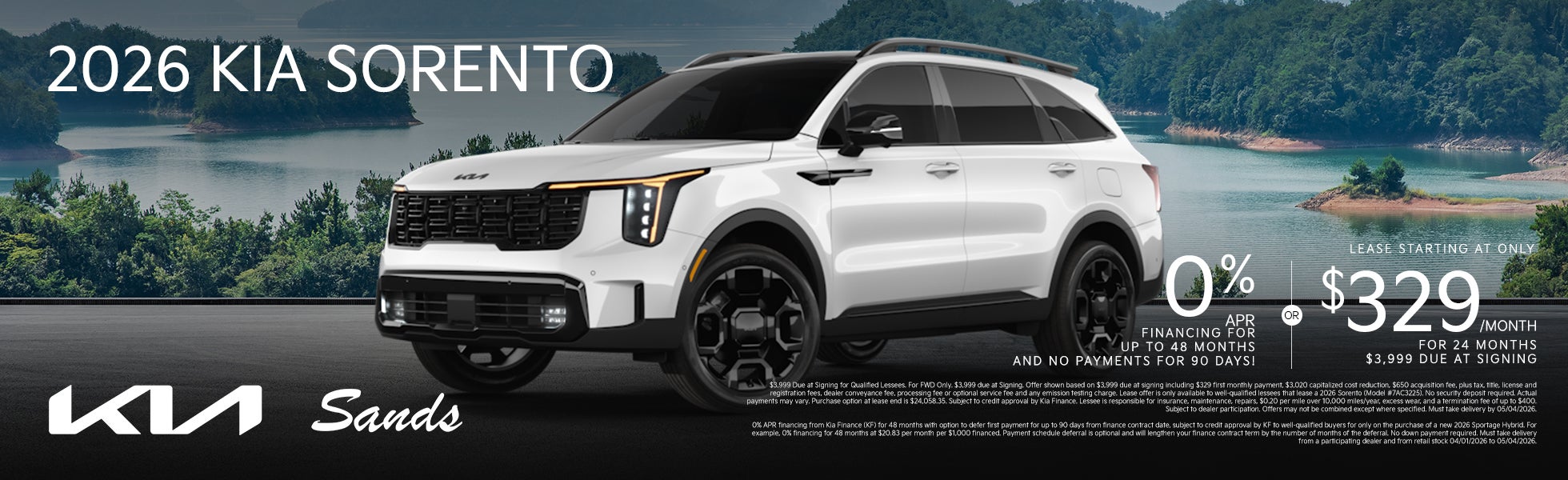 2026 Kia Sorento Finance & Lease Offer