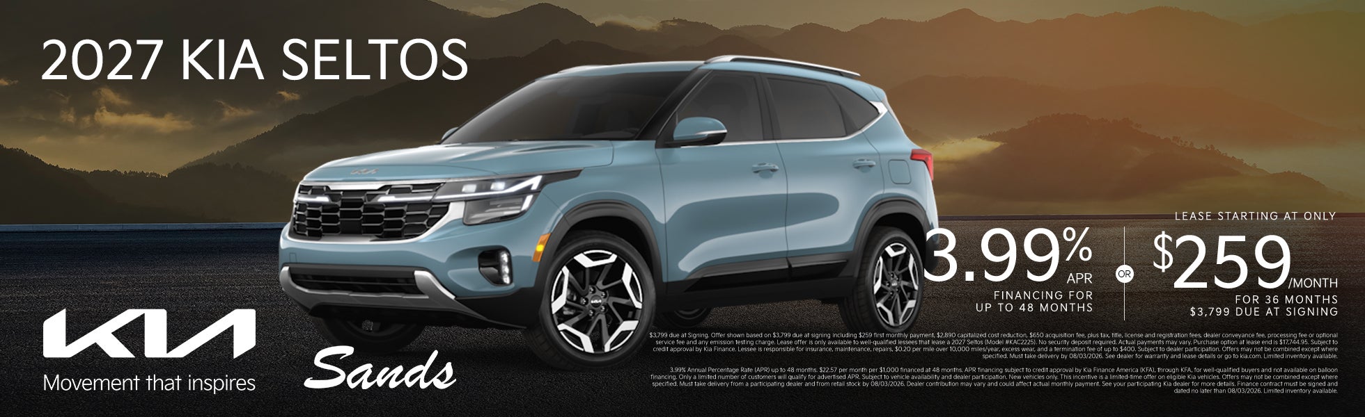 2027 Kia Seltos APR/Lease Offer